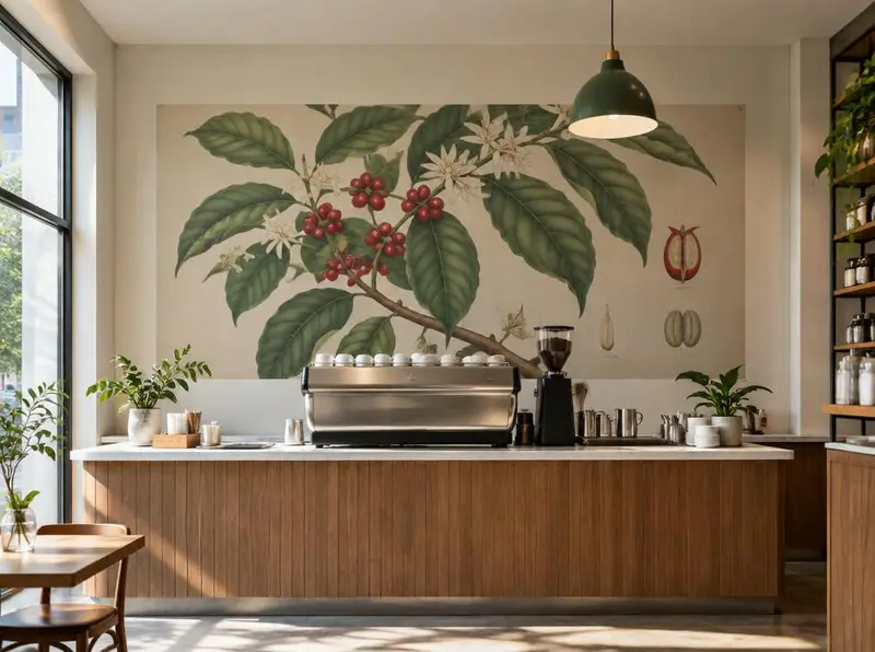 Coffee shop feature wall