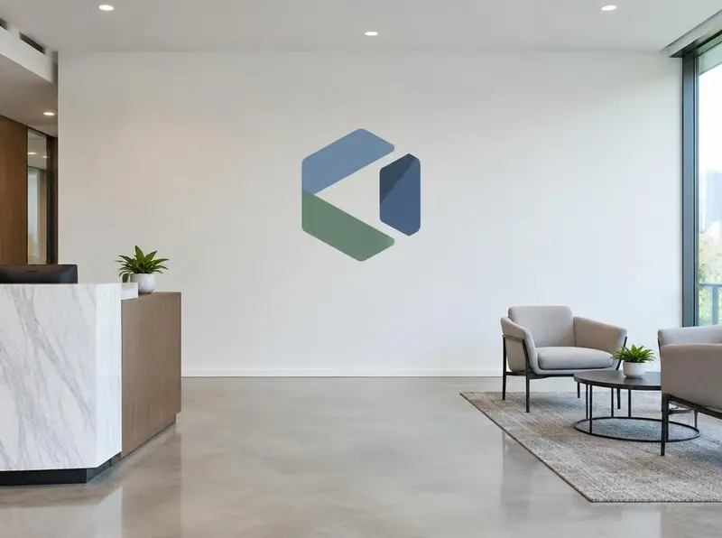 Office lobby logo wall